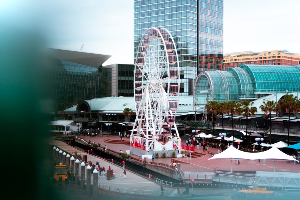 Darling Harbour in Sydney from a slight distance