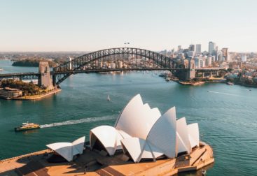 Sydney Harbour where the Opera House and Bridge is