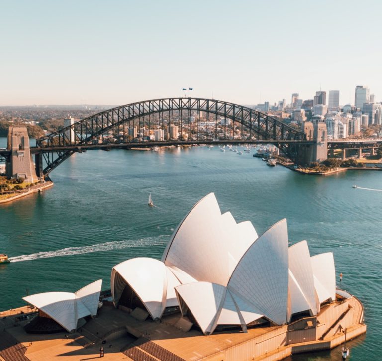 Sydney Harbour where the Opera House and Bridge is