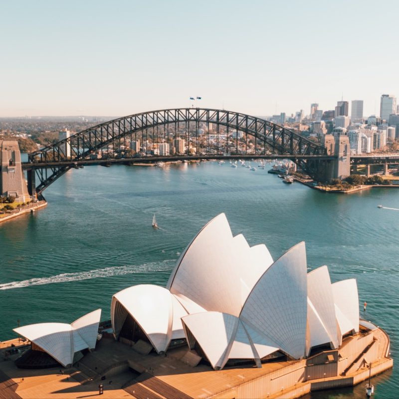 Sydney Harbour where the Opera House and Bridge is